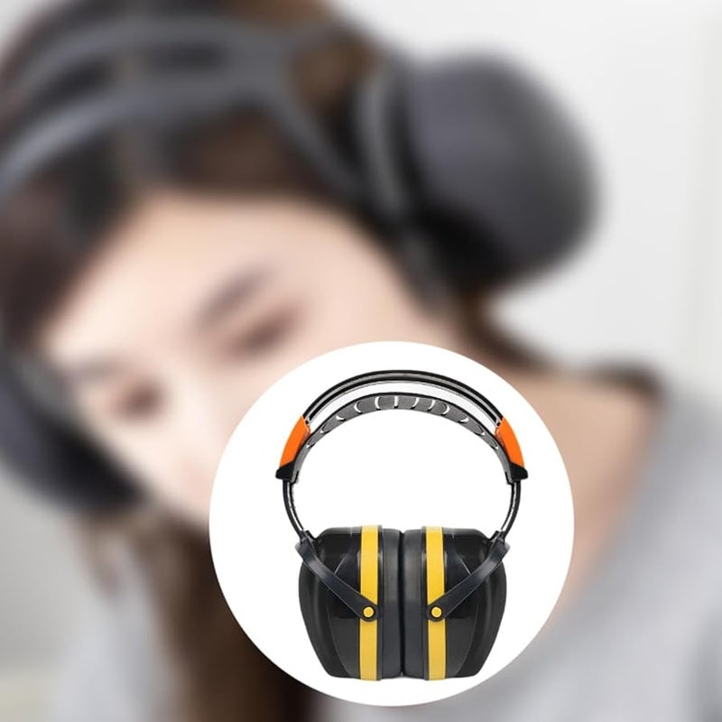 Yellow Noise Canceling Ear Muffs for Work Office Woodwork Home Hearing Protection - Image 4